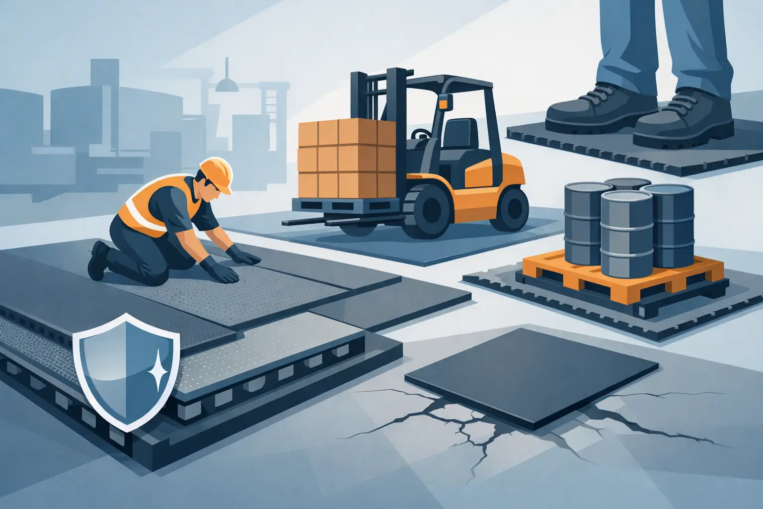 Põranda kaitse suure koormusega aladel